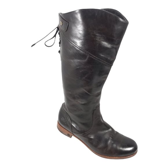 UGG Brown Leather Combat Boots - Picture 1 of 12